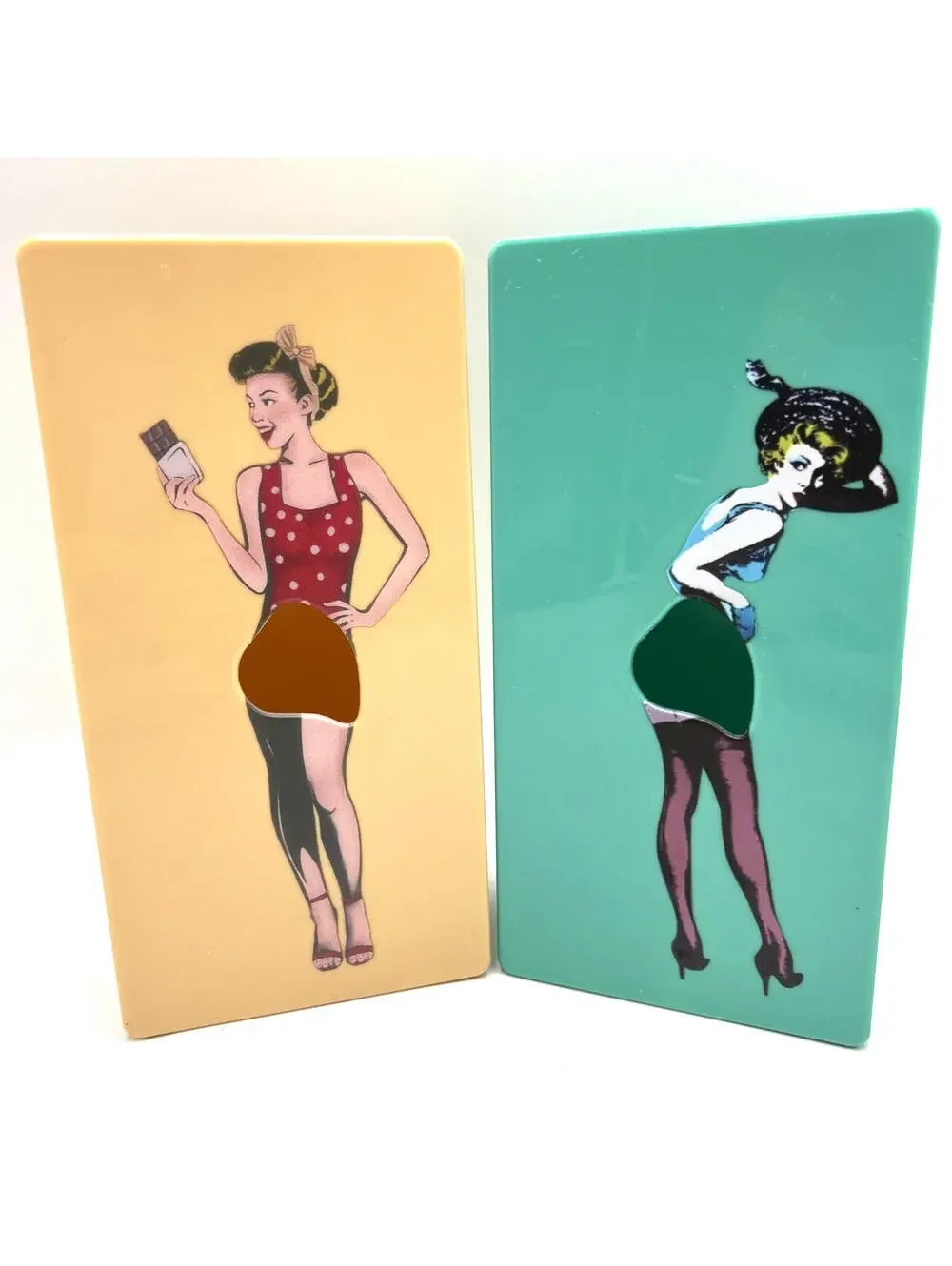 Pin-Up Girl1950s Retro-Style Flying Skirt Tissue Kleenex Box Dispensers Lot of 2